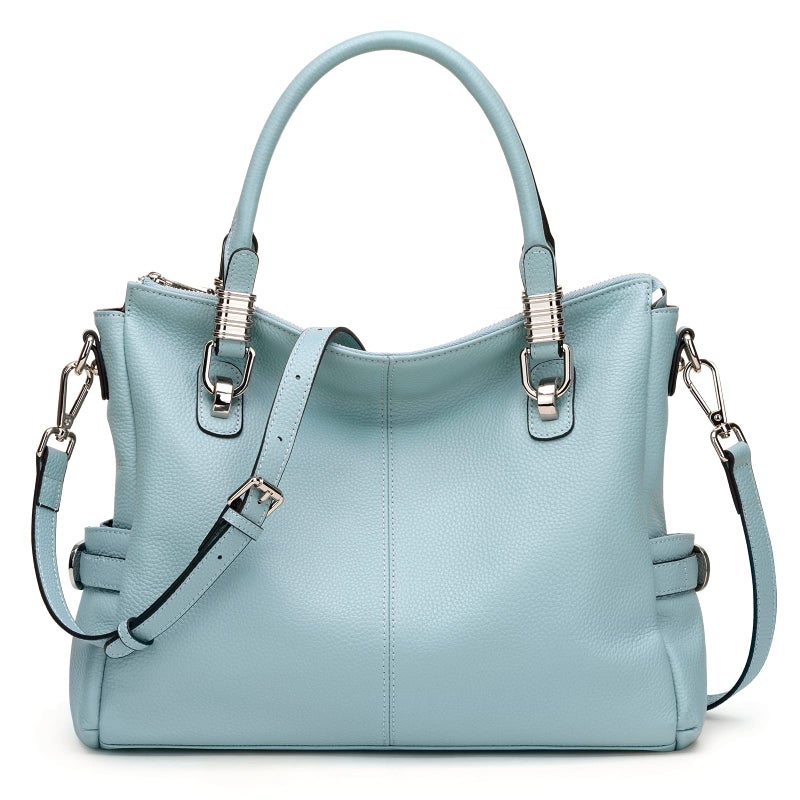 S-ZONE Women Genuine Leather Handbag Shoulder Purse Satchel Tote Crossbody Bag - Image 1